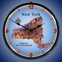 New York Supports the 2nd Amendment 14" LED Wall Clock
