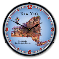 New York Supports the 2nd Amendment 14" LED Wall Clock