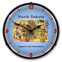 North Dakota Supports the 2nd Amendment 14" LED Wall Clock