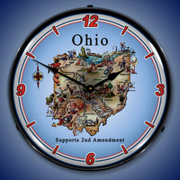 Ohio Supports the 2nd Amendment 14" LED Wall Clock