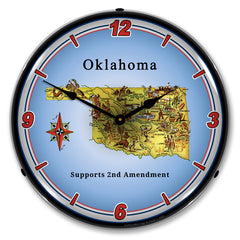 Oklahoma Supports the 2nd Amendment 14" LED Wall Clock