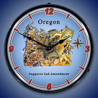 Oregon Supports the 2nd Amendment 14" LED Wall Clock