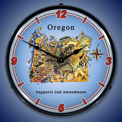 Oregon Supports the 2nd Amendment 14" LED Wall Clock