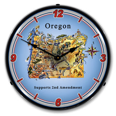 Oregon Supports the 2nd Amendment 14" LED Wall Clock