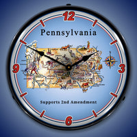 Pennsylvania Supports the 2nd Amendment 14" LED Wall Clock