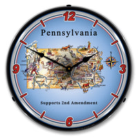 Pennsylvania Supports the 2nd Amendment 14" LED Wall Clock