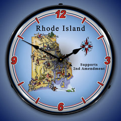 Rhode Island Supports the 2nd Amendment 14" LED Wall Clock
