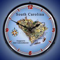 South Carolina Supports the 2nd Amendment 14" LED Wall Clock