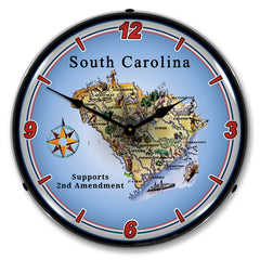 South Carolina Supports the 2nd Amendment 14" LED Wall Clock