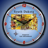 South Dakota Supports the 2nd Amendment 14" LED Wall Clock