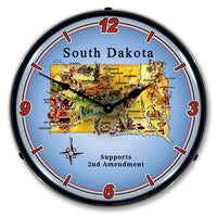 South Dakota Supports the 2nd Amendment 14" LED Wall Clock