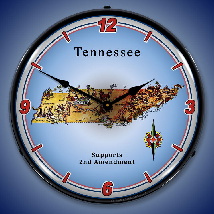 Tennessee Supports the 2nd Amendment 14" LED Wall Clock