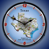 Texas Supports the 2nd Amendment 14" LED Wall Clock