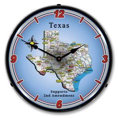 Texas Supports the 2nd Amendment 14" LED Wall Clock