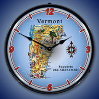 Vermont Supports the 2nd Amendment 14" LED Wall Clock