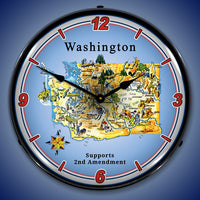 Washington Supports the 2nd Amendment 14" LED Wall Clock