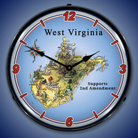 West Virginia Supports the 2nd Amendment 14" LED Wall Clock