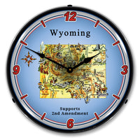 Wyoming Supports the 2nd Amendment 14" LED Wall Clock