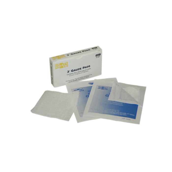 First Aid Only Sterile Gauze Pads | 3" x 3" 8-Ply Bulk Case, 4 Per Box