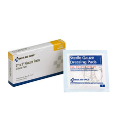 First Aid Only 2"x 2" Sterile Gauze Pads, 6 Per Box
