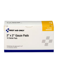 First Aid Only 2" x 2" Sterile Gauze Pads, 10 Per Box(Pack of 200)
