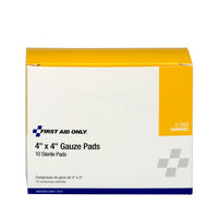 First Aid Only 4" x 4" Sterile Gauze Pads, 10 Per Box(Pack of 100)