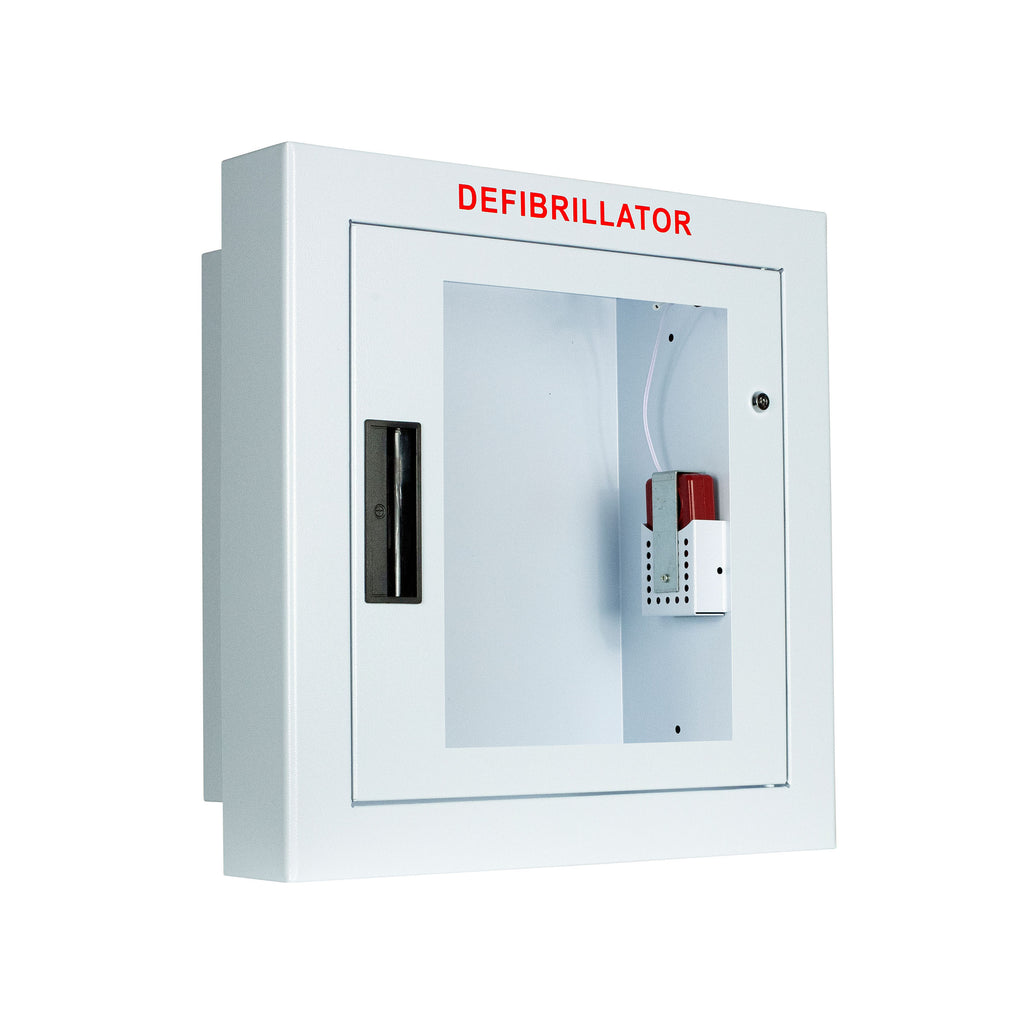 Cubix Safety Semi-Recessed Large AED Cabinet with Integrated Audible Alarm