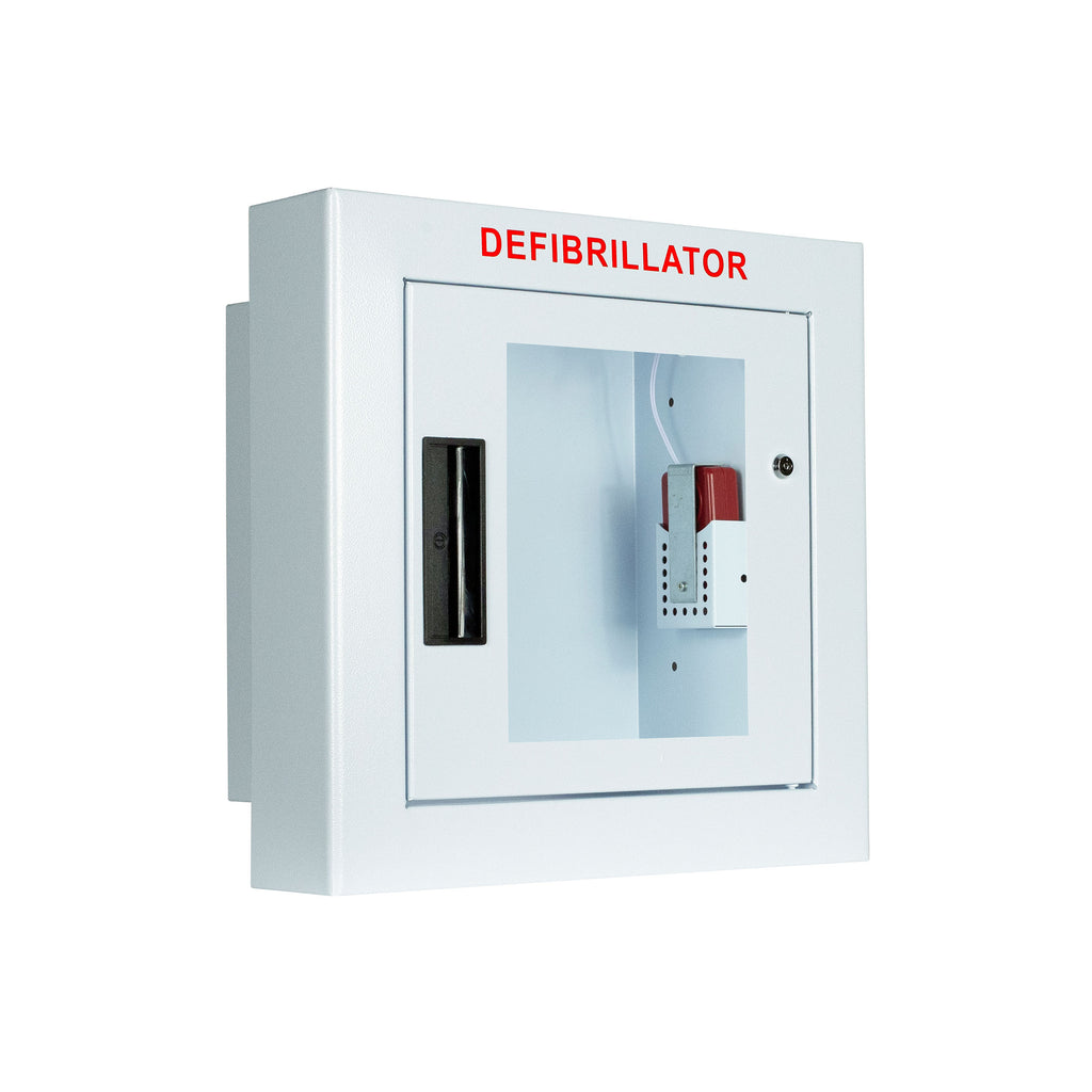 Cubix Safety Semi-Recessed Compact AED Cabinet | Space-Saving Alarmed Storage