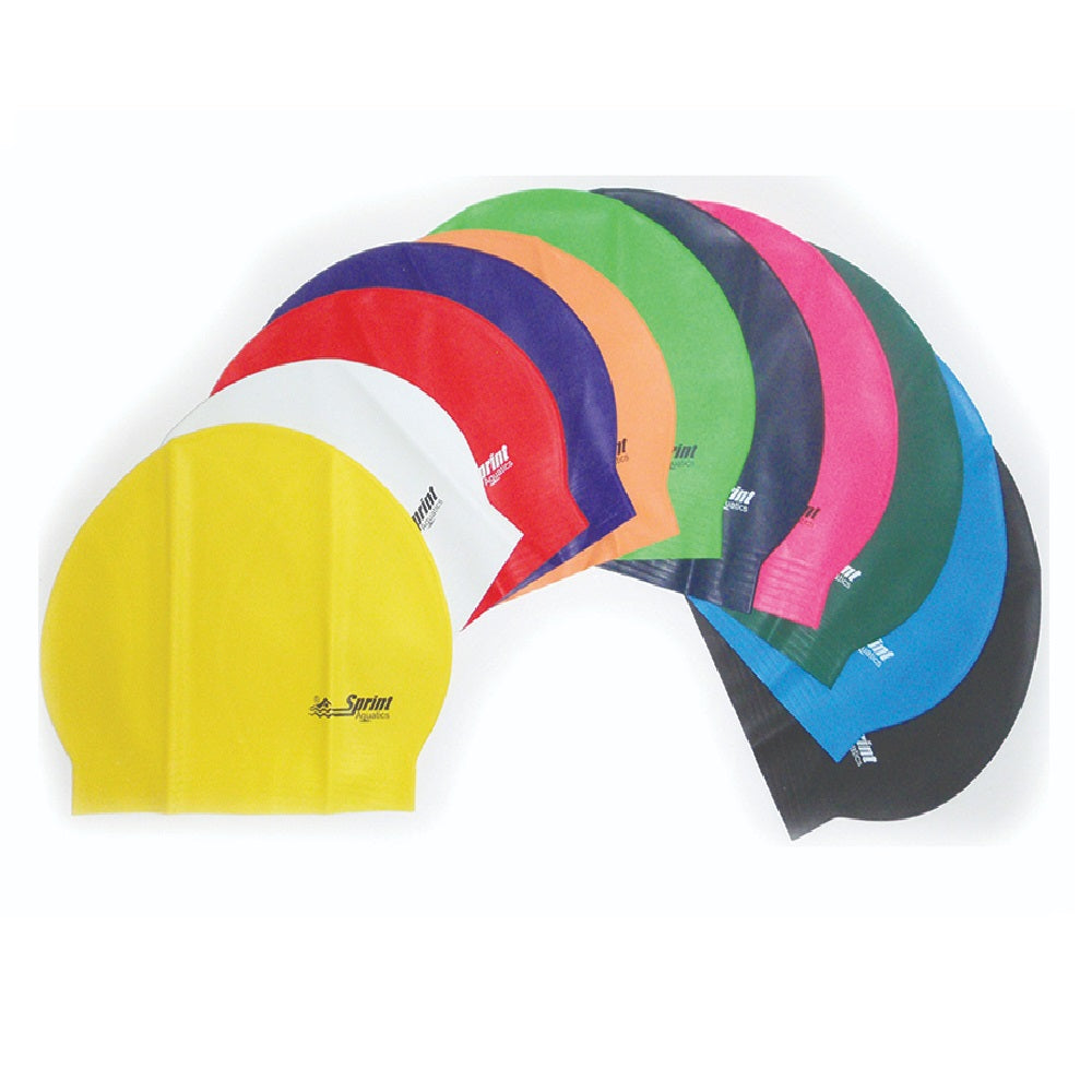 Sprint Aquatics Latex Cap - High-Stretch Professional Swim Headwear