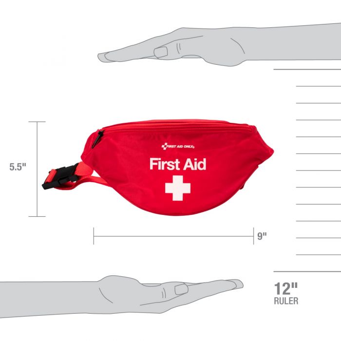 First Aid Only First Aid Kit Fanny Pack, Portable Fabric Case for Mobile Response