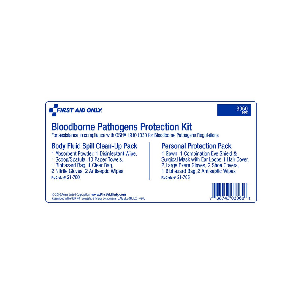 First Aid Only Unitized BBP Spill Clean-Up Kit in Plastic Case