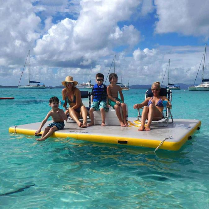 Swimline Solstice 8 x 5 ft. Inflatable Floating Lounge Dock