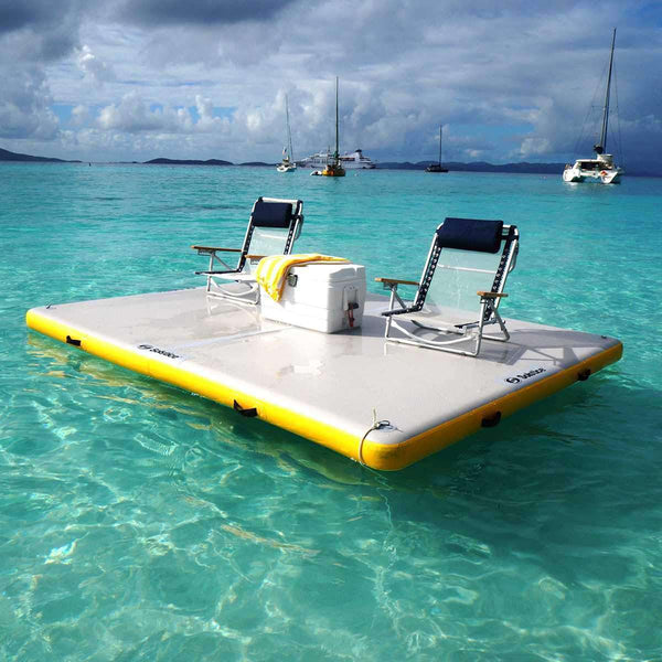 Swimline Solstice 8 x 5 ft. Inflatable Floating Lounge Dock