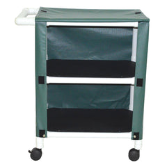 MJM 20" x 25" Two Shelf Linen Cart with Cover, 75 lb. Capacity