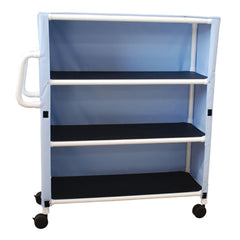 MJM 300 Series 3-Shelf Jumbo Linen Cart with Cover