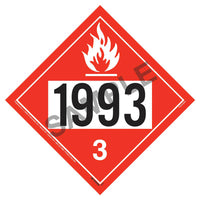 J.J. Keller 1993 Placard - Class 3 Flammable Liquid