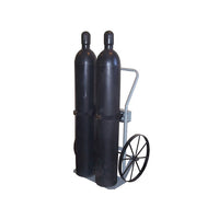 Justrite Double Cylinder Hand Truck, 20 Inch Steel Wheels