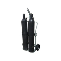 Justrite Double Cylinder Hand Truck With Hoist Ring, 10.5 Inch Pneumatic Wheels