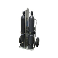 Justrite Double Cylinder Hand Truck With Firewall And Hoist Ring, 16 Inch Pneumatic Wheels, Tool Box