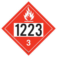JJ Keller 1223 Placard, Class 3 Flammable Liquid, 4 mil Vinyl Permanent Adhesive