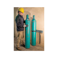 Justrite Steel Gas Cylinder Support Bracket, Two 12" Cylinder Capacity, Wall Mount
