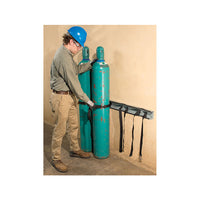 Justrite GSteel Gas Cylinder Support Bracket, Four 12" Cylinder Capacity, Wall Mount