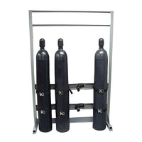 Justrite Gas Cylinder Process Stand, 4 Cylinder Capacity, In-Line, Steel