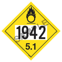JJ Keller 1942 Division 5.1 Oxidizer Placard