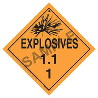 JJ Keller Division 1.1 Vinyl Explosive Word Placard