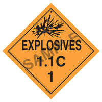 JJ Keller Division 1.1 Vinyl Explosive Word Placard