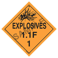 JJ Keller Division 1.1 Vinyl Explosive Word Placard