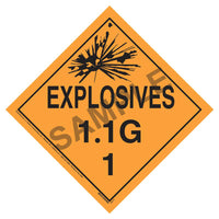 JJ Keller Division 1.1 Vinyl Explosive Word Placard