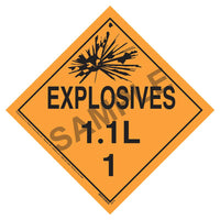 JJ Keller Division 1.1 Vinyl Explosive Word Placard