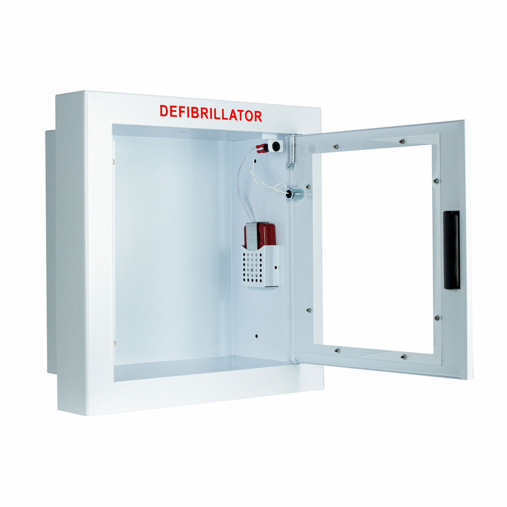 Cubix Safety Semi-Recessed Large AED Cabinet with Integrated Audible Alarm
